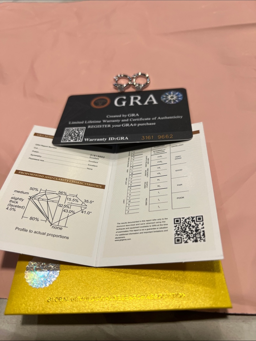 GRA Certificate with Sparkling Silver Earring